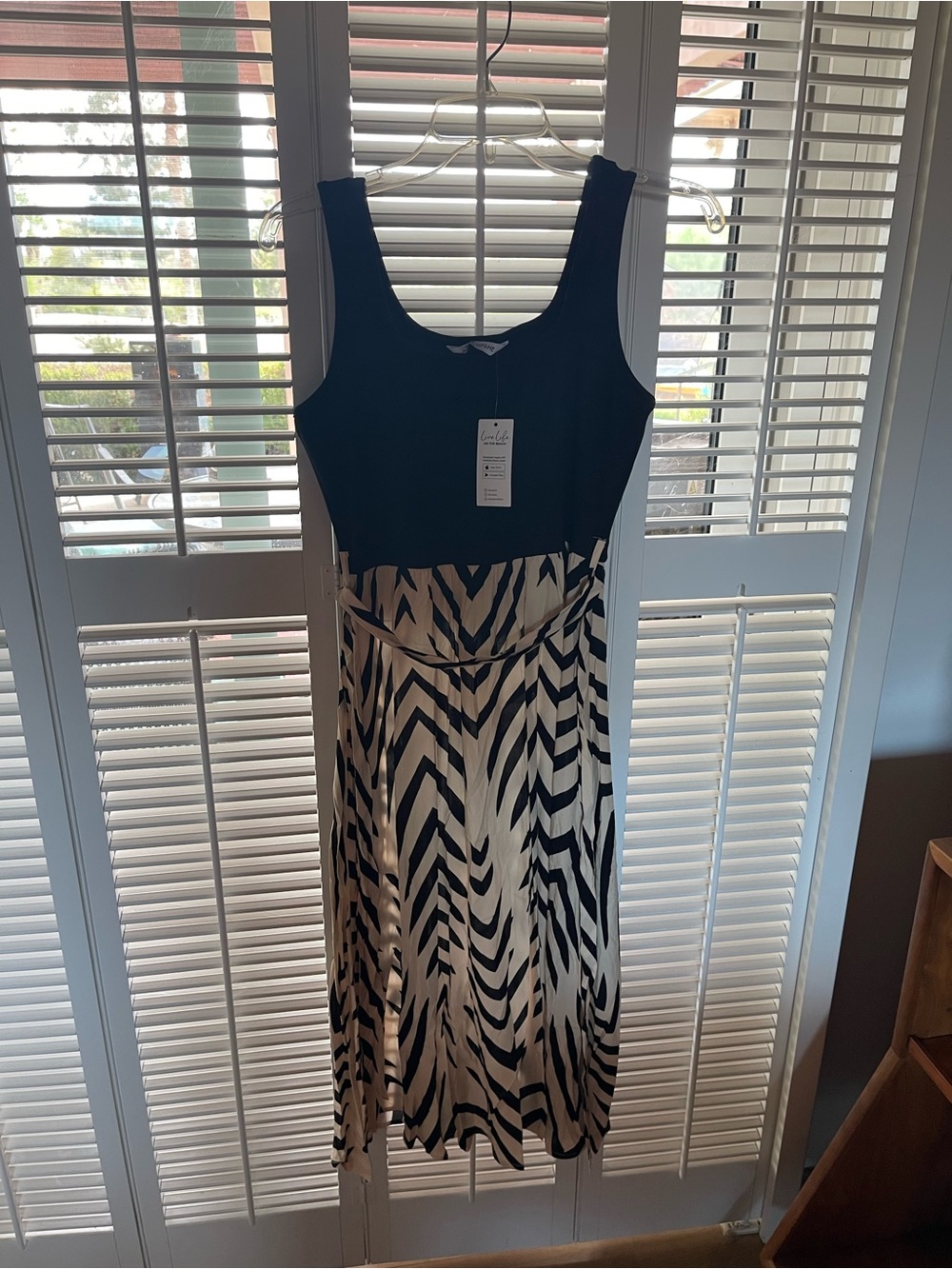 Cupshe Black Bodice Zebra-Print Midi Dress